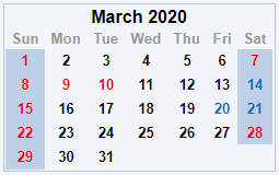 March 2020
